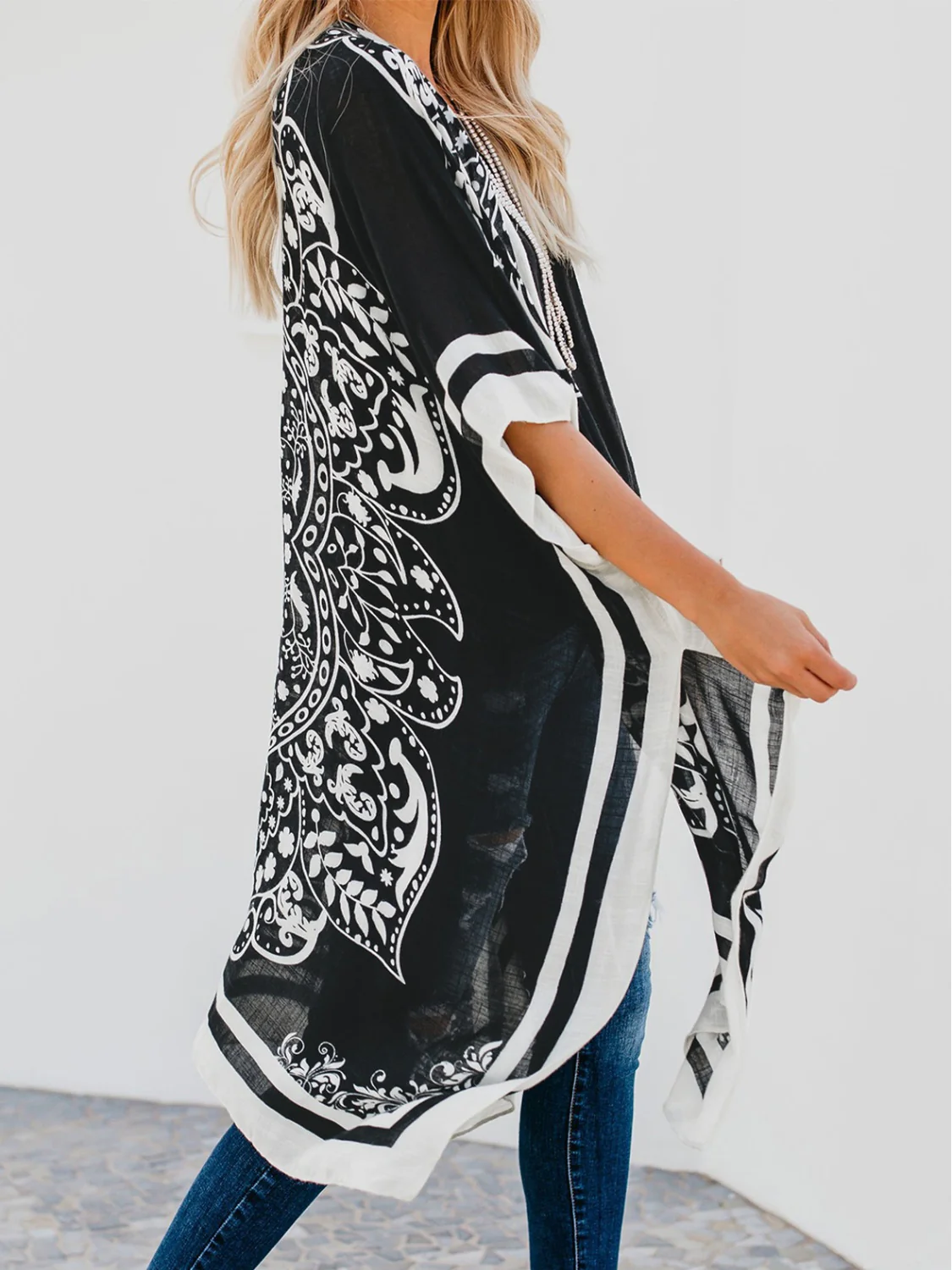 Printed Open Front Cover-Up - Image 7