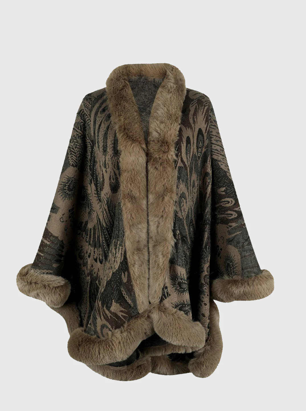 Printed Open Front Poncho - Image 11
