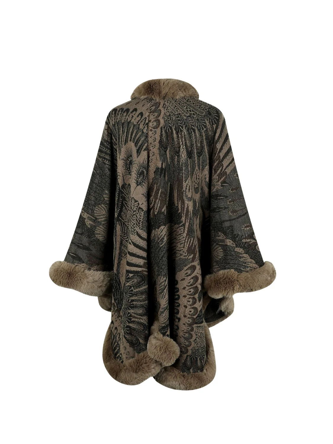 Printed Open Front Poncho - Image 12