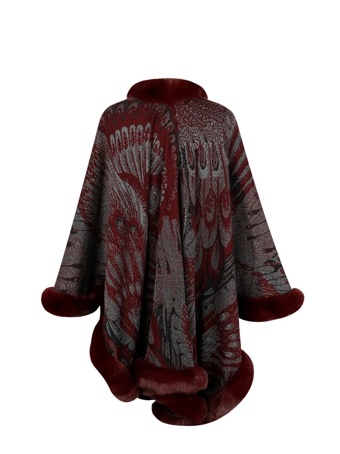 Printed Open Front Poncho - Image 9