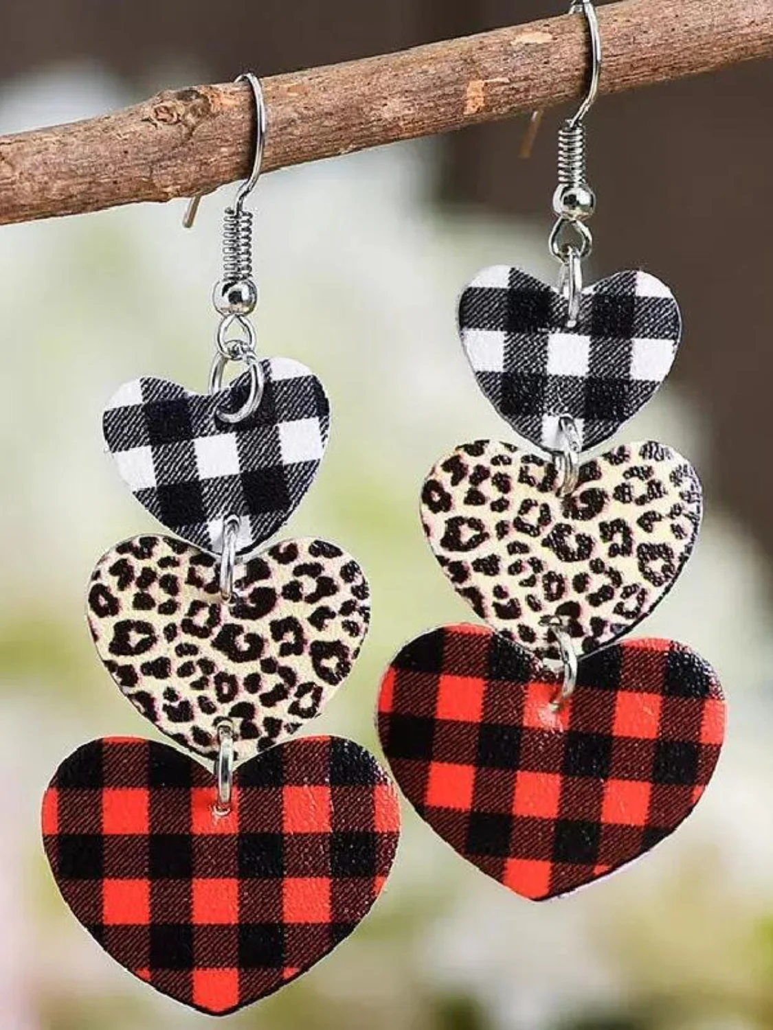Printed PU Leather Dangle Earrings - Image 2