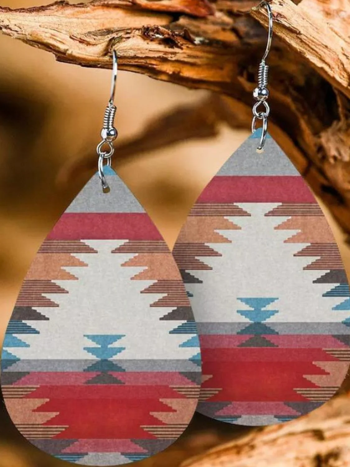 Printed PU Leather Dangle Earrings - Image 5