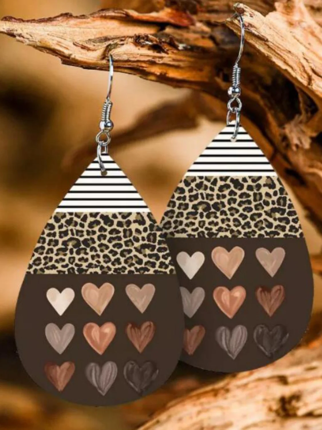 Printed PU Leather Dangle Earrings - Image 6