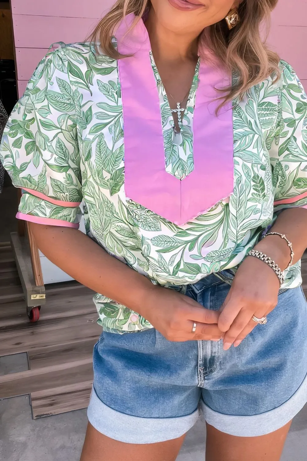 Printed Puff Sleeve Blouse - Image 3
