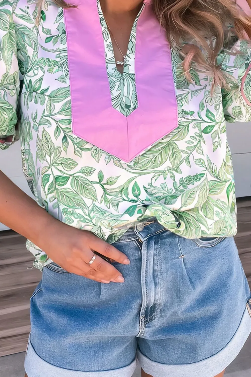 Printed Puff Sleeve Blouse - Image 4