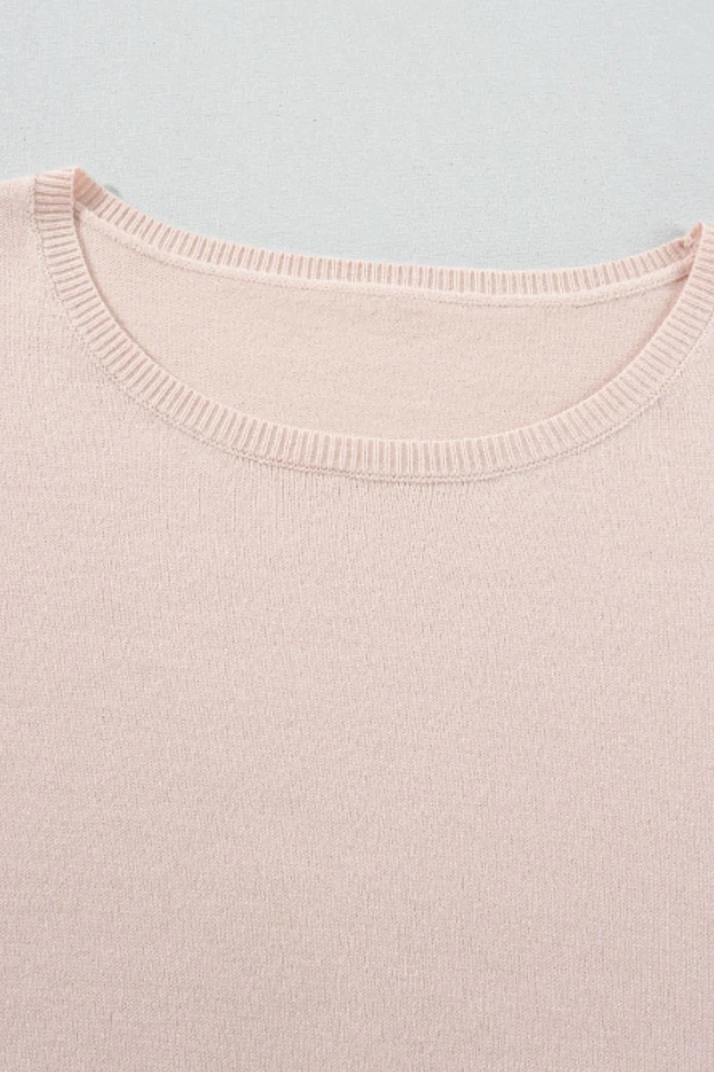 Printed Round Neck Flounce Sleeve Sweater - Image 9