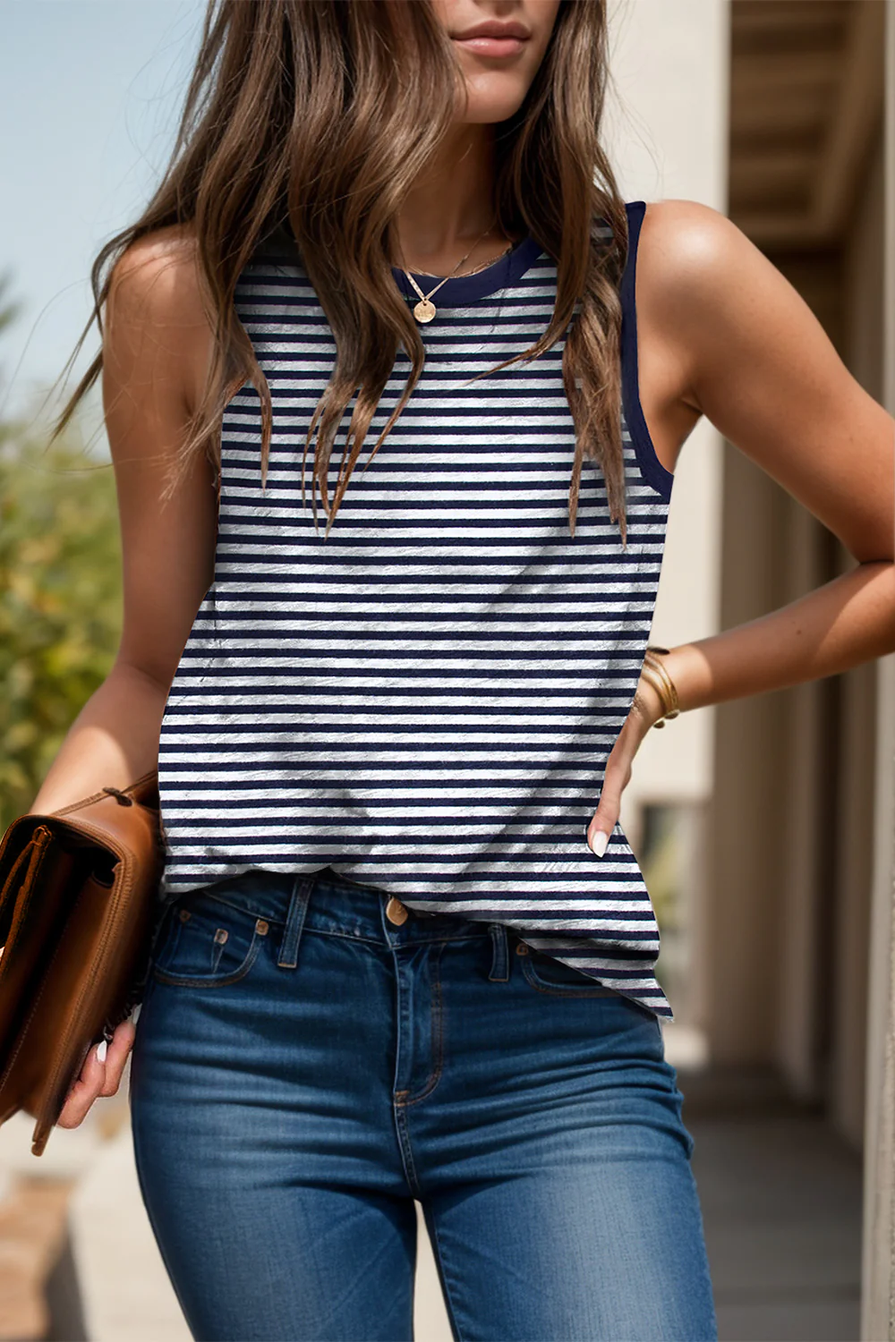 Printed Round Neck Tank - Image 13
