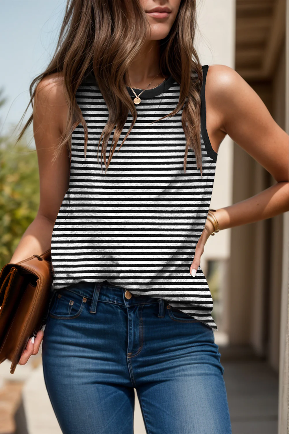 Printed Round Neck Tank - Image 7