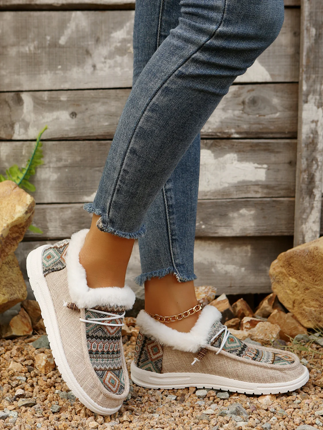 Printed Round Toe Flat Slip-Ons - Image 10