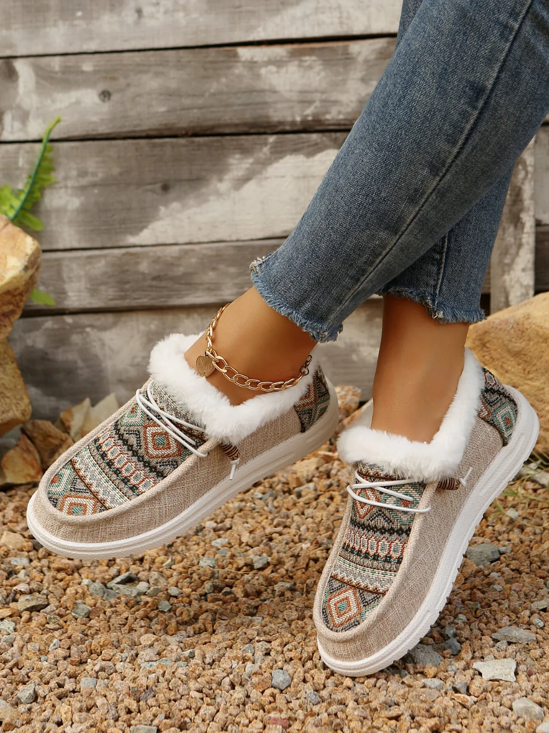 Printed Round Toe Flat Slip-Ons - Image 11