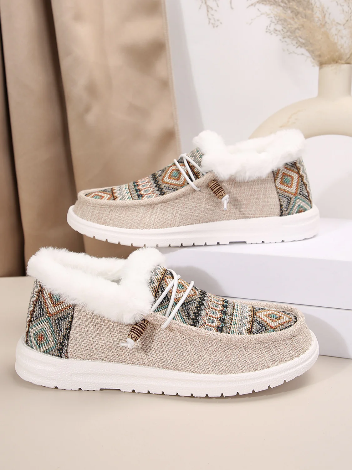 Printed Round Toe Flat Slip-Ons - Image 13
