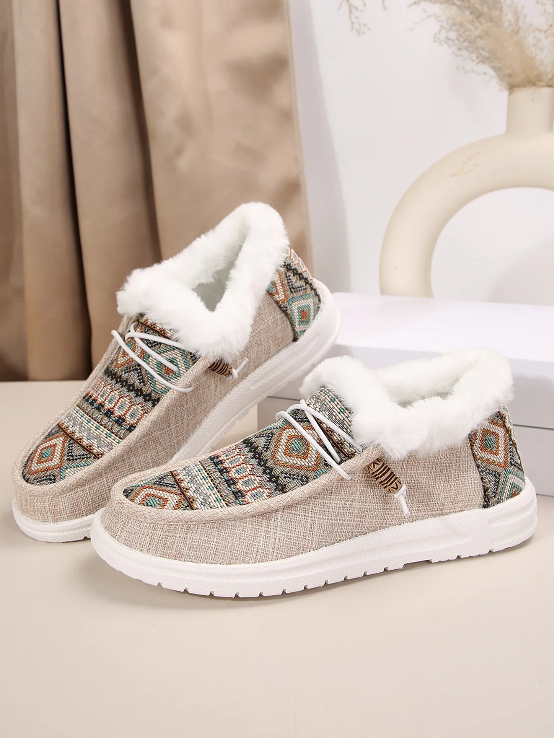 Printed Round Toe Flat Slip-Ons - Image 14