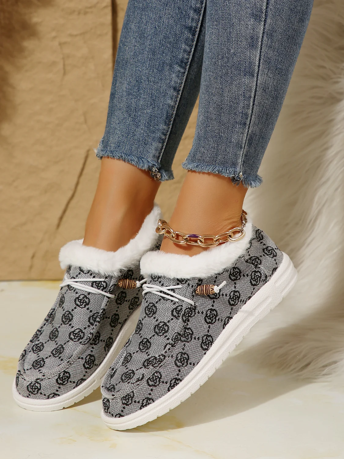 Printed Round Toe Flat Slip-Ons - Image 18