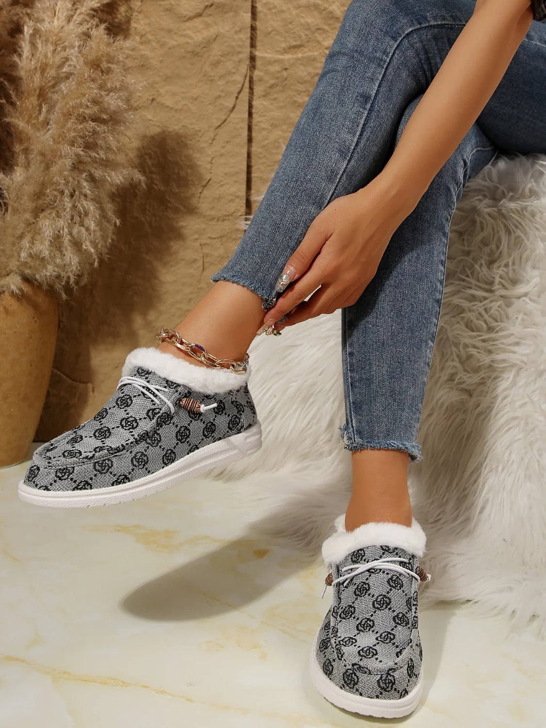 Printed Round Toe Flat Slip-Ons - Image 19