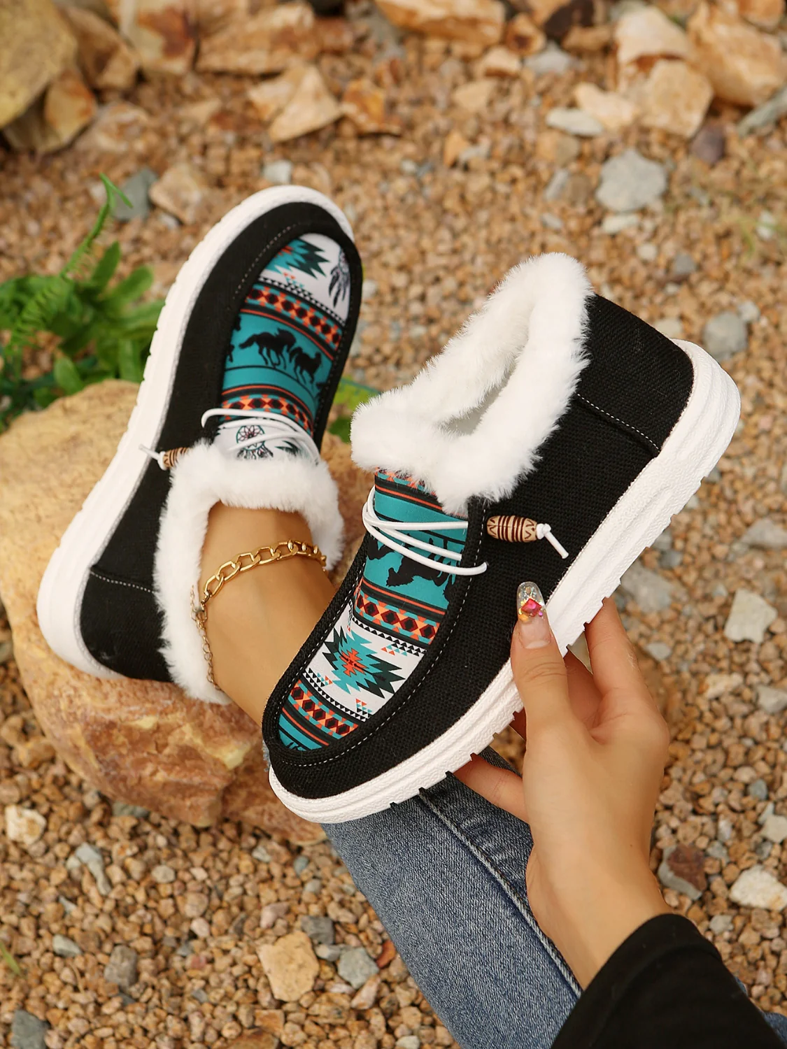 Printed Round Toe Flat Slip-Ons - Image 5