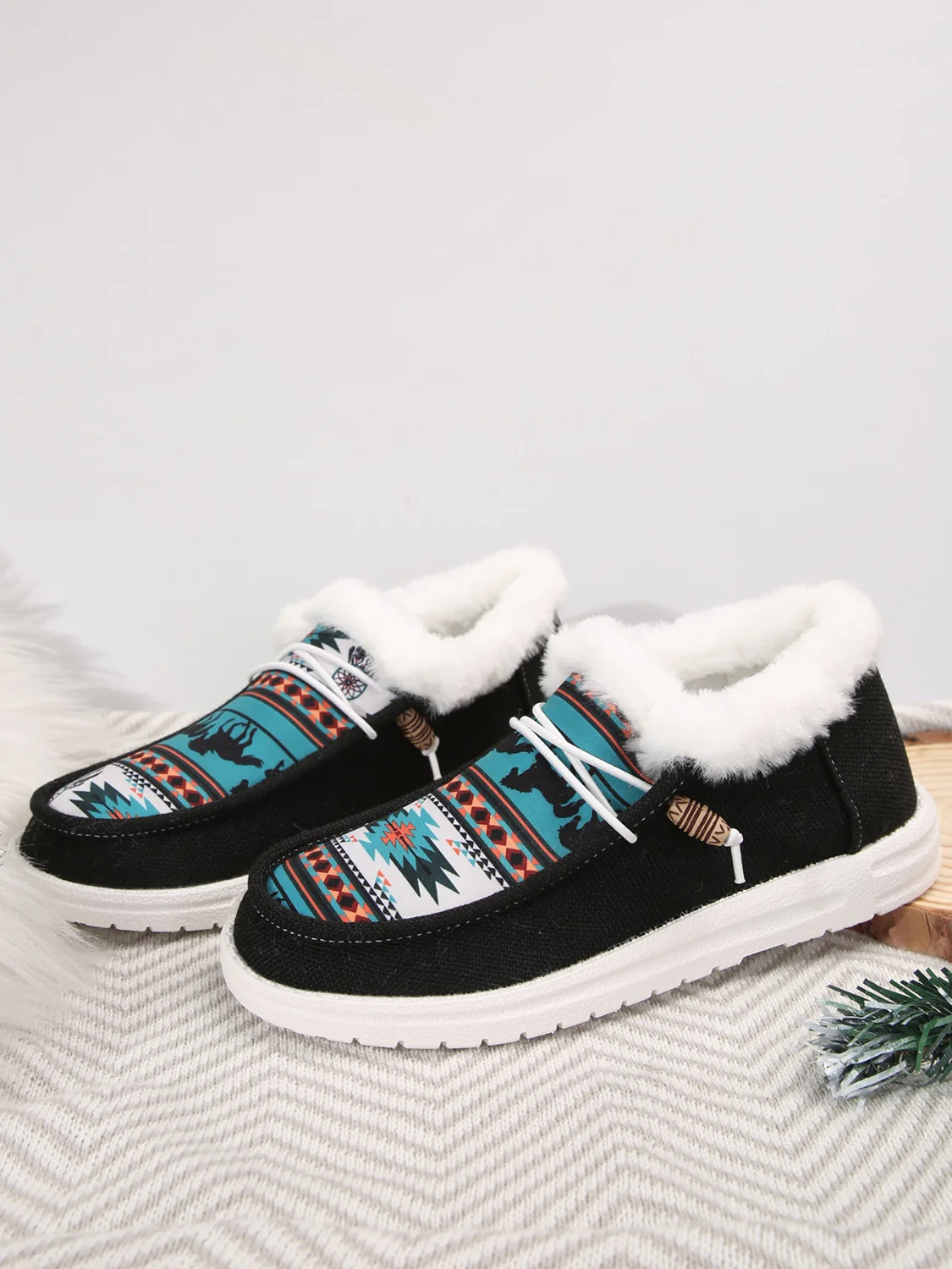 Printed Round Toe Flat Slip-Ons - Image 6