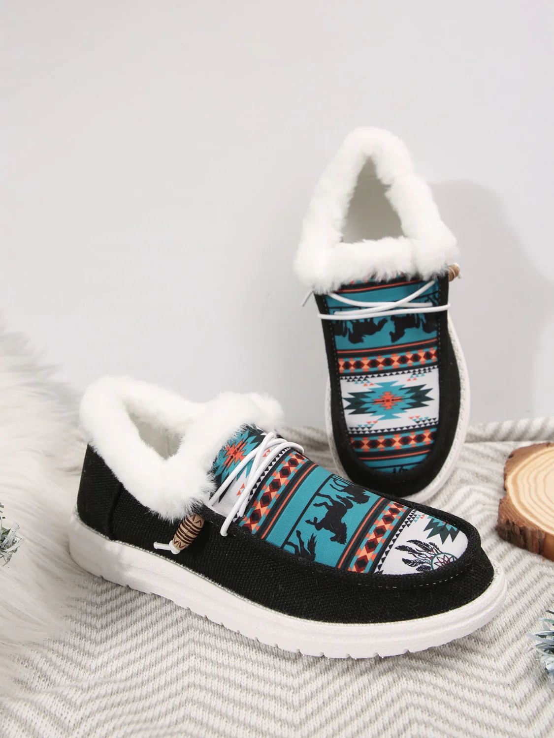 Printed Round Toe Flat Slip-Ons - Image 7