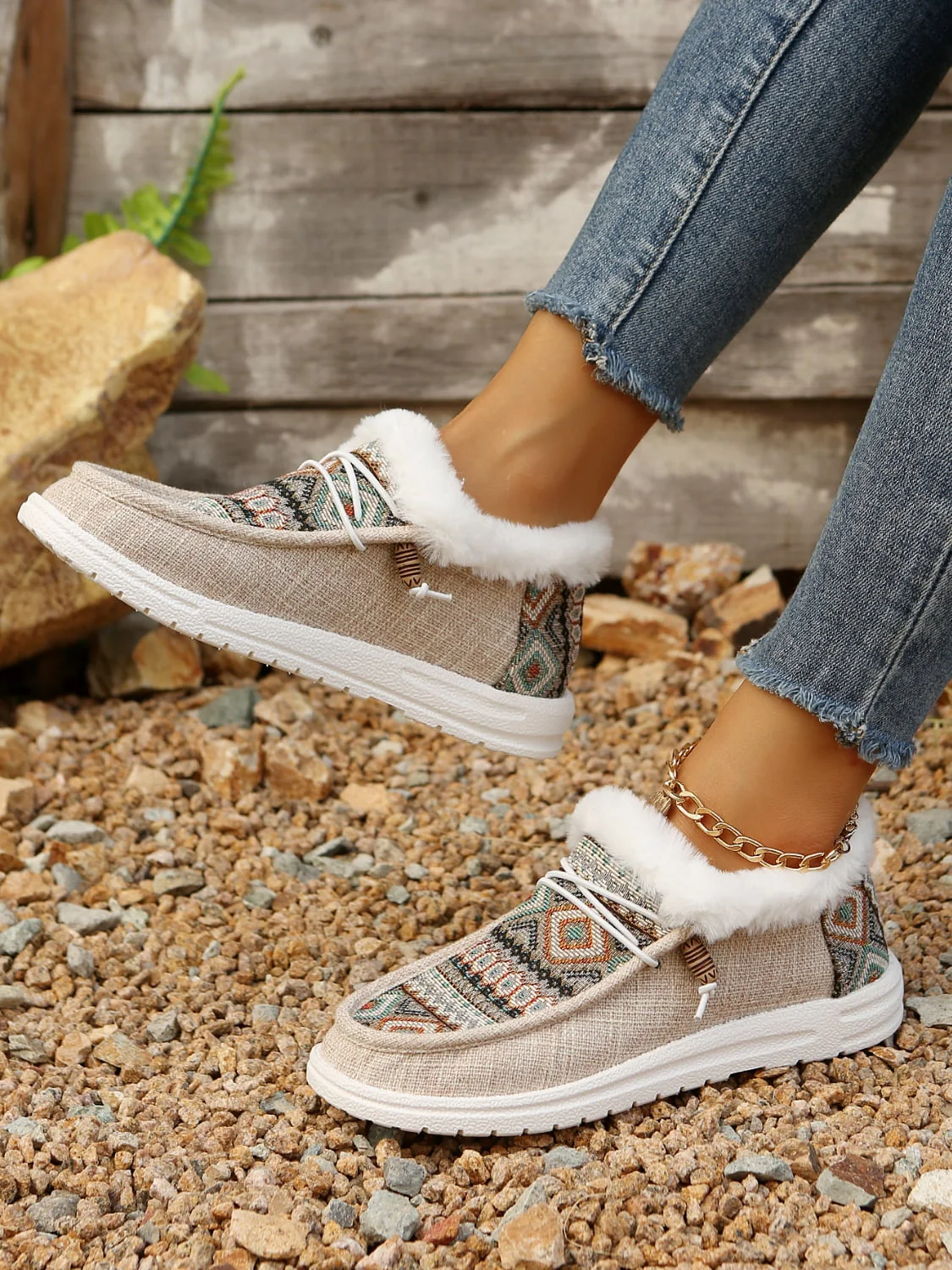 Printed Round Toe Flat Slip-Ons - Image 8