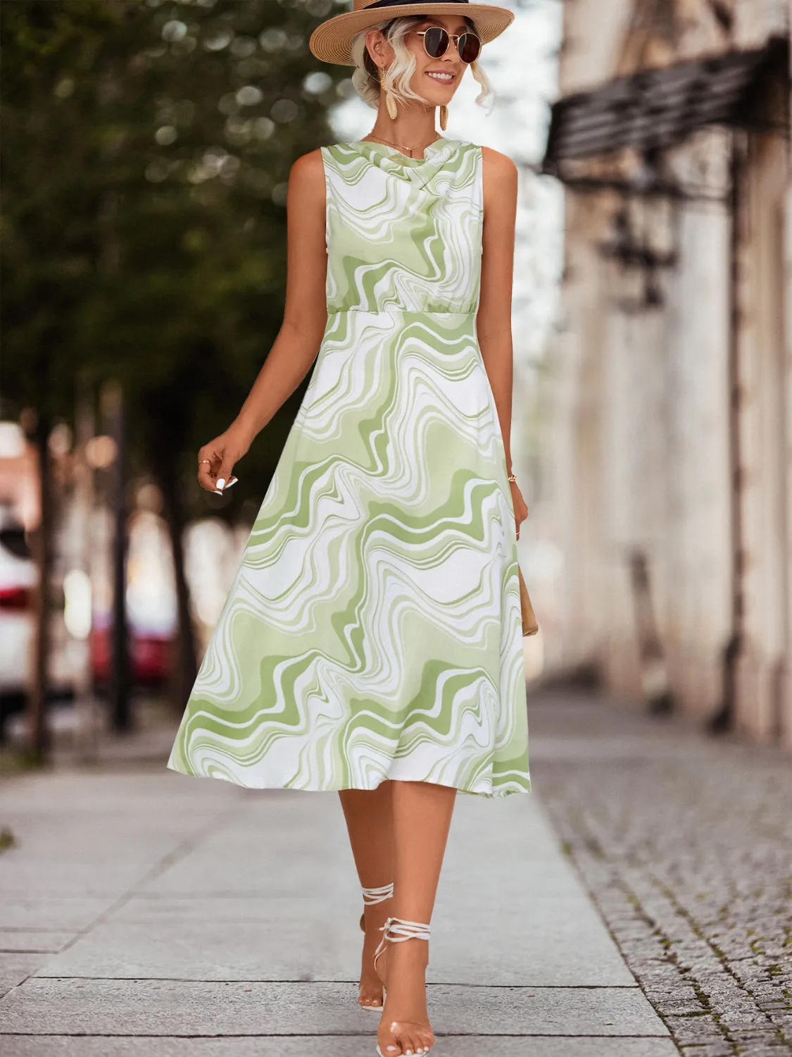 Printed Sleeveless Midi Dress - Image 5