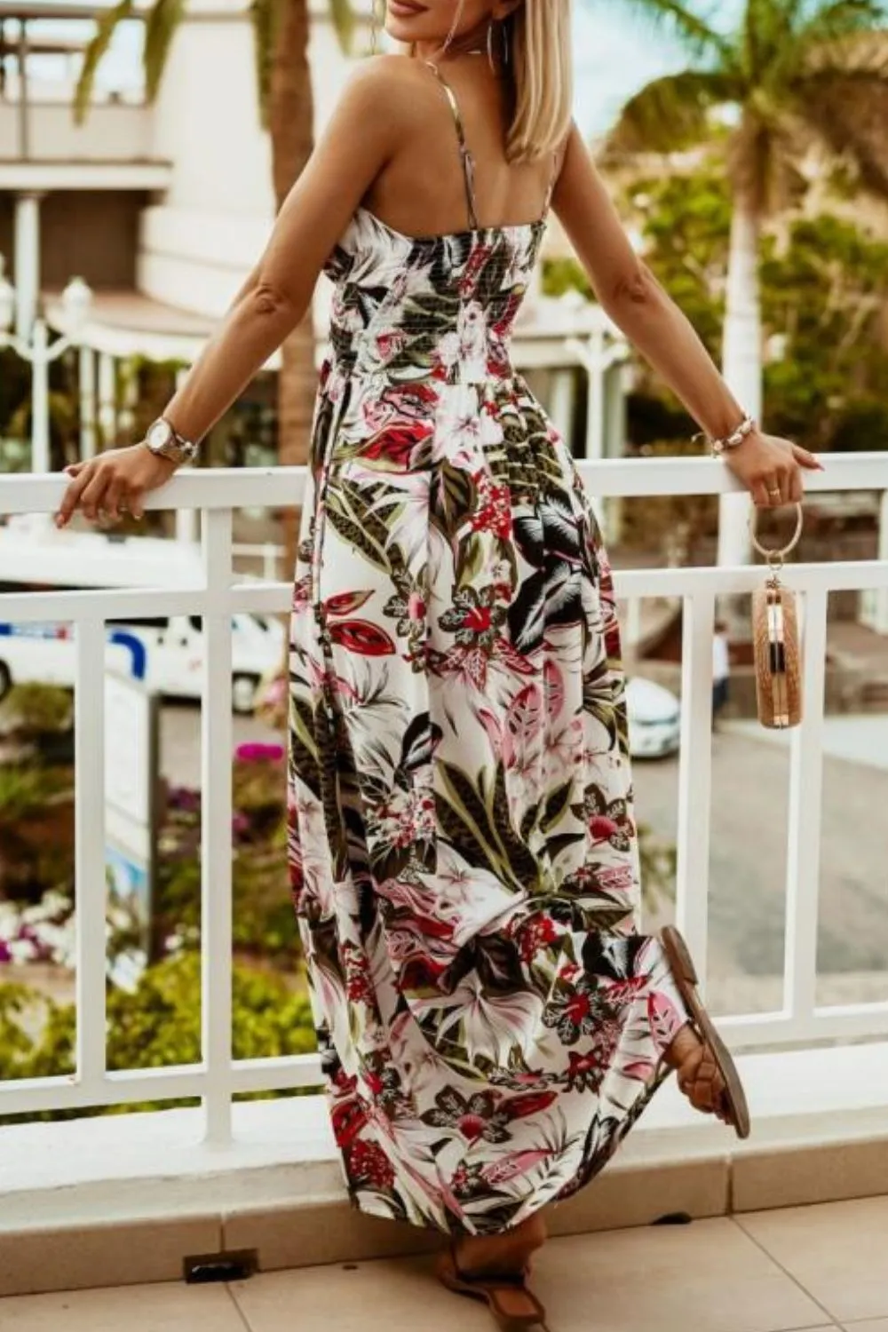 Printed Spaghetti Strap Maxi Dress - Image 13