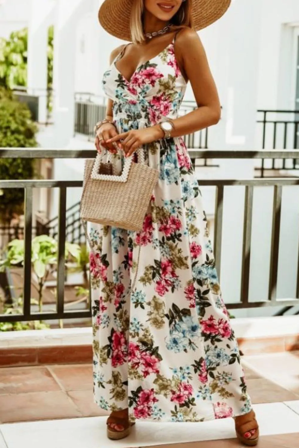 Printed Spaghetti Strap Maxi Dress - Image 7
