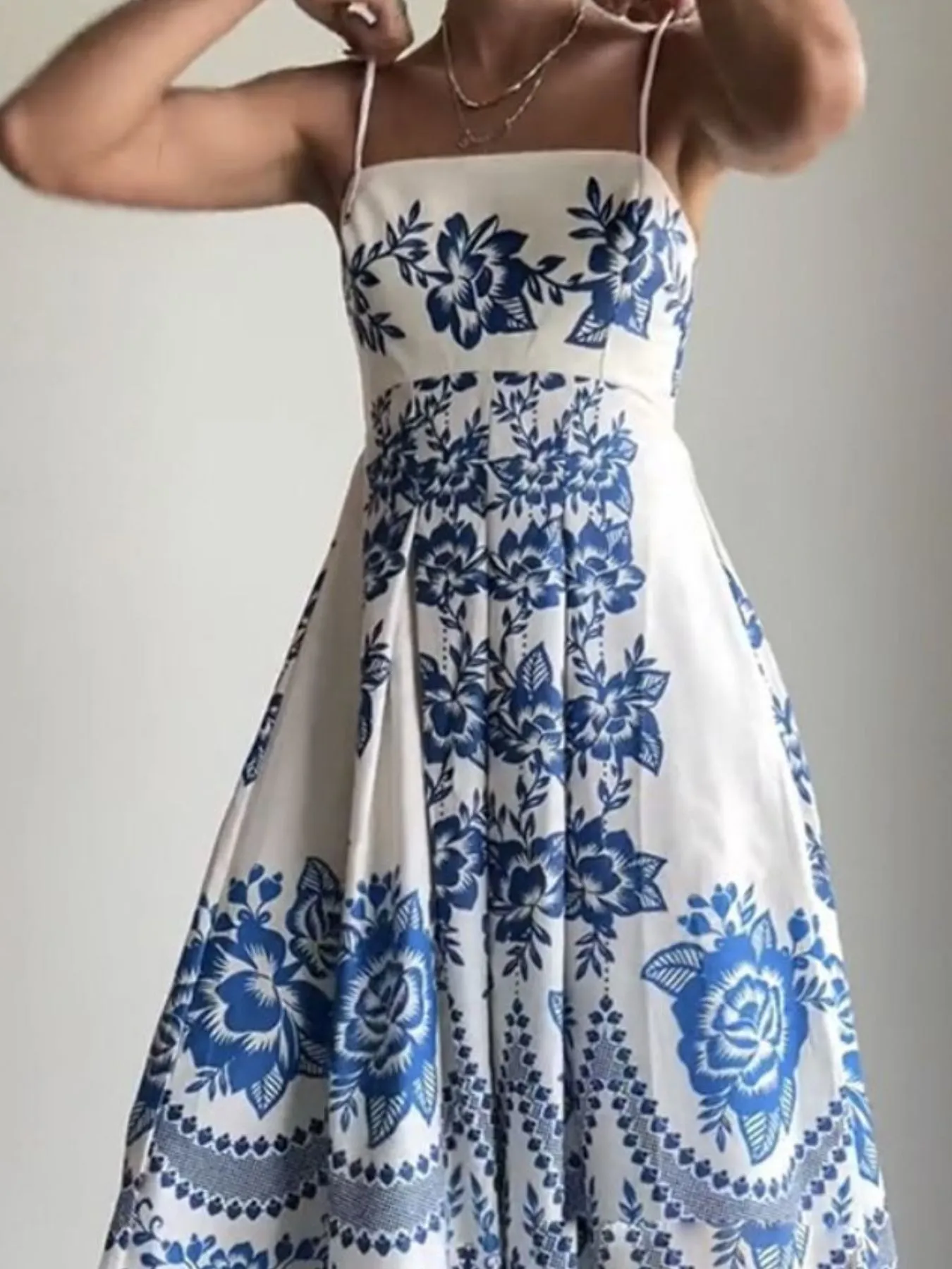 Printed Spaghetti Strap Maxi Dress - Image 4