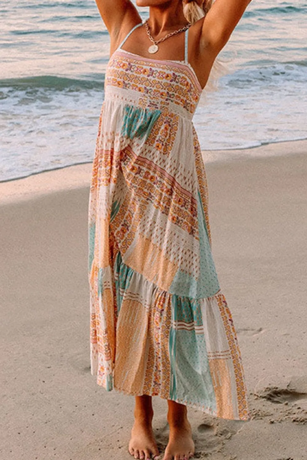 Printed Square Neck Cami Dress - Image 3
