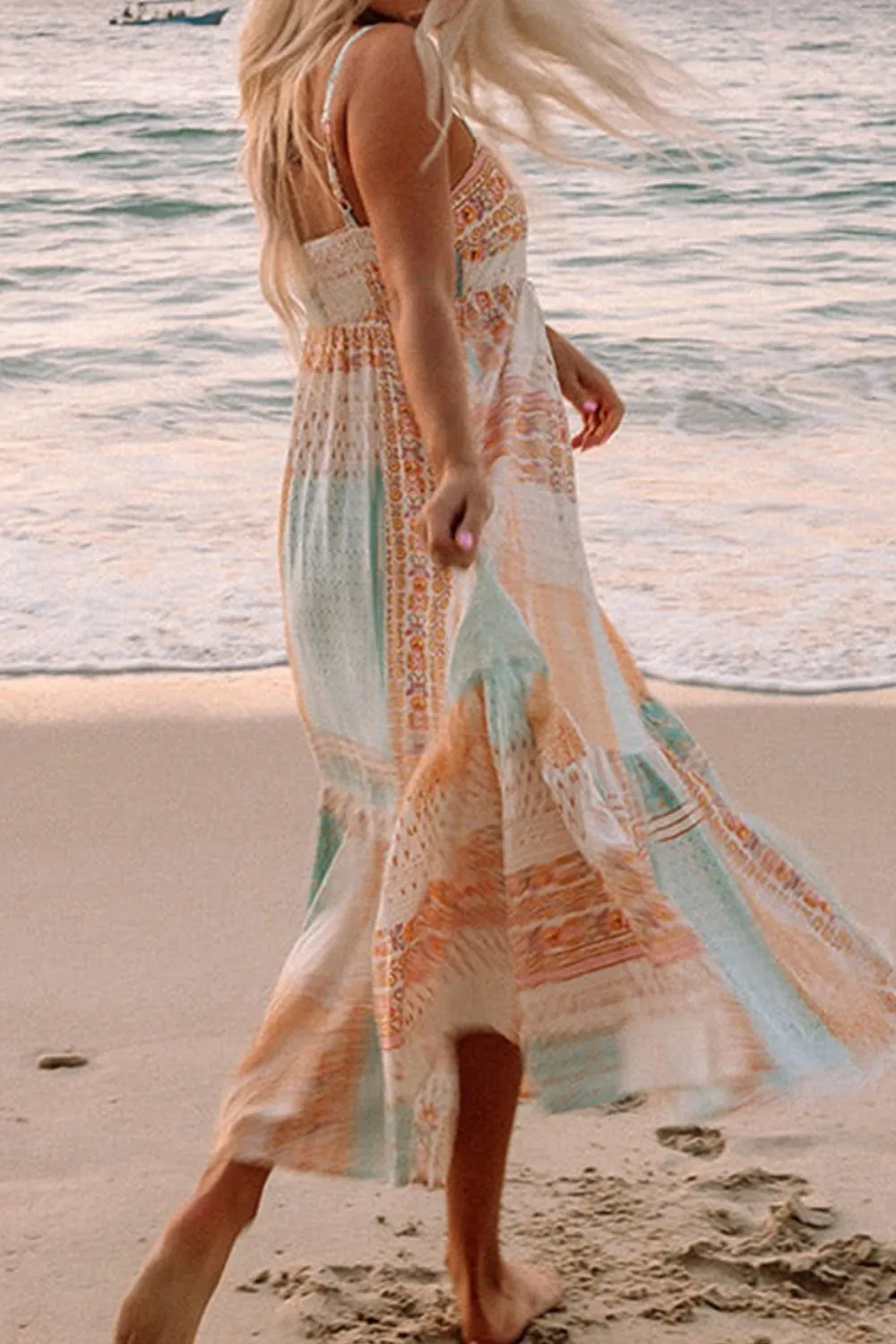 Printed Square Neck Cami Dress - Image 5
