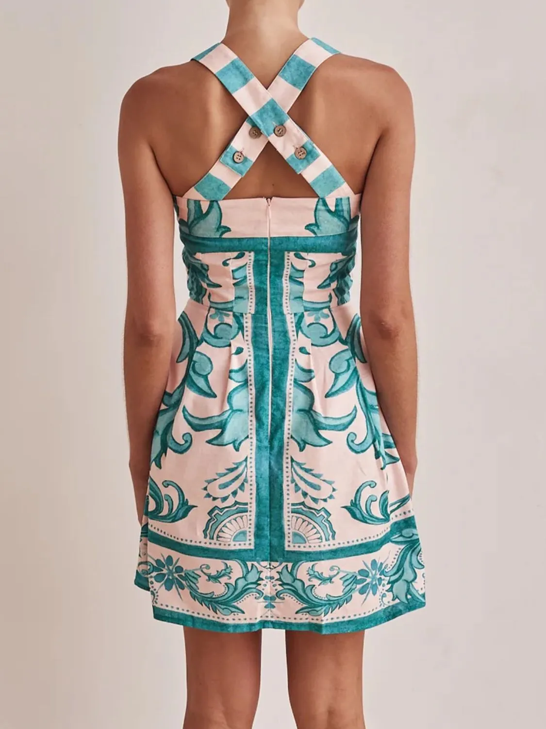 Printed Square Neck Midi Dress - Image 14