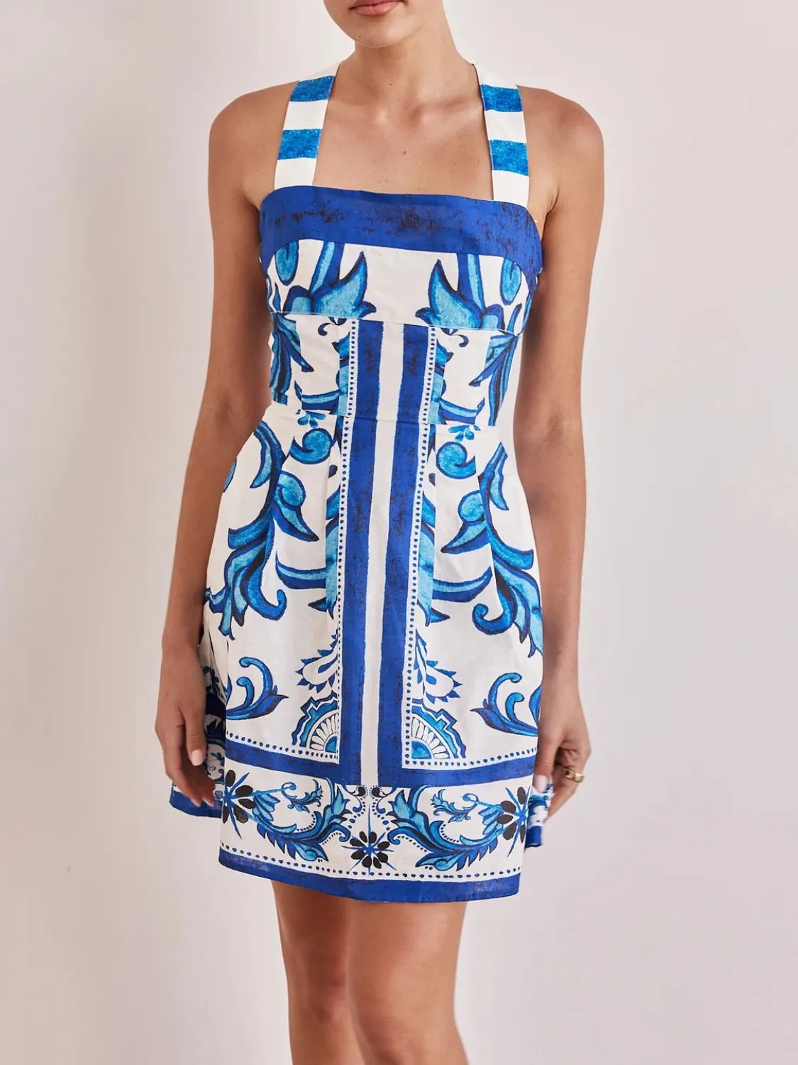 Printed Square Neck Midi Dress - Image 4
