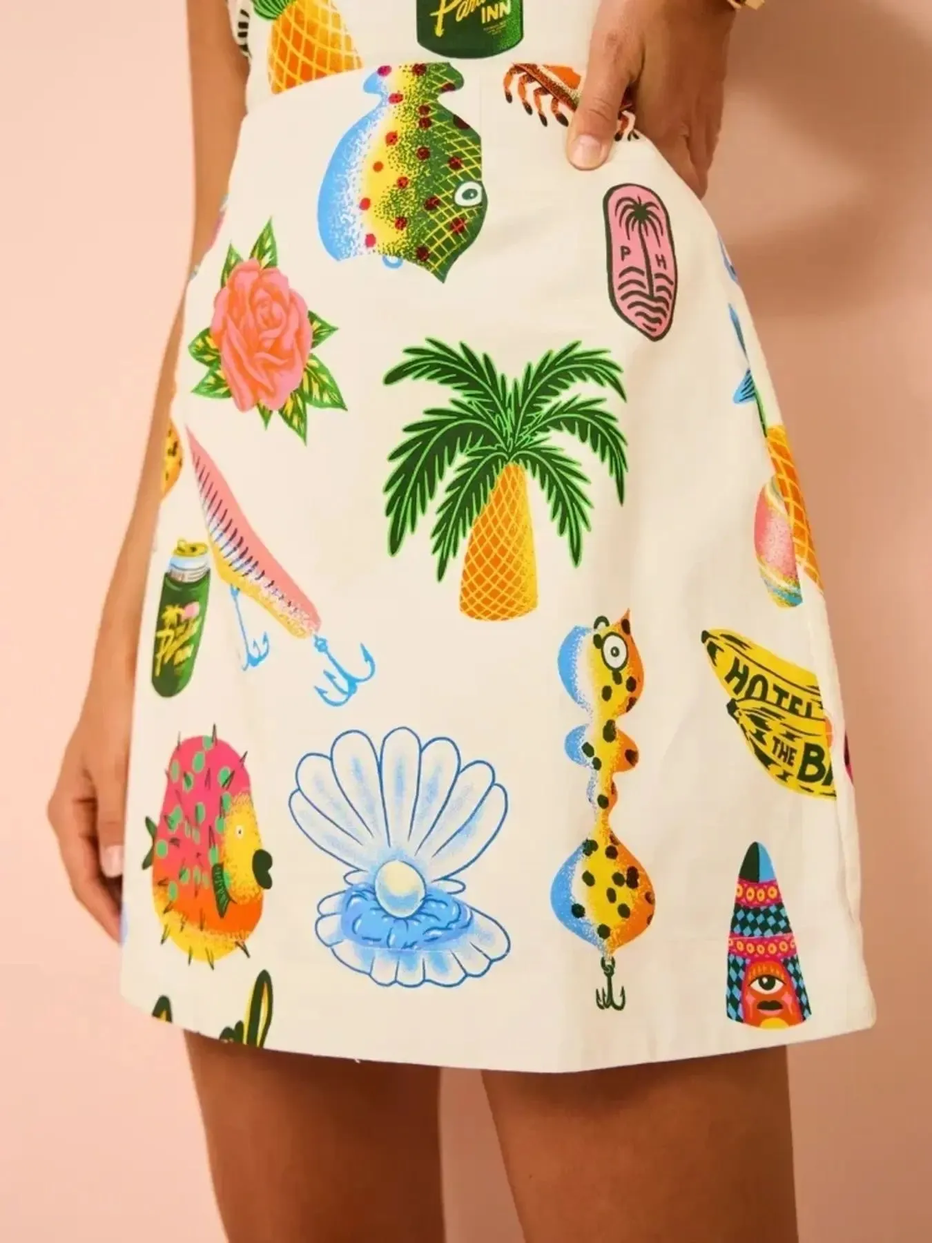 Printed Square Neck Summer Mini Dress - Image 5