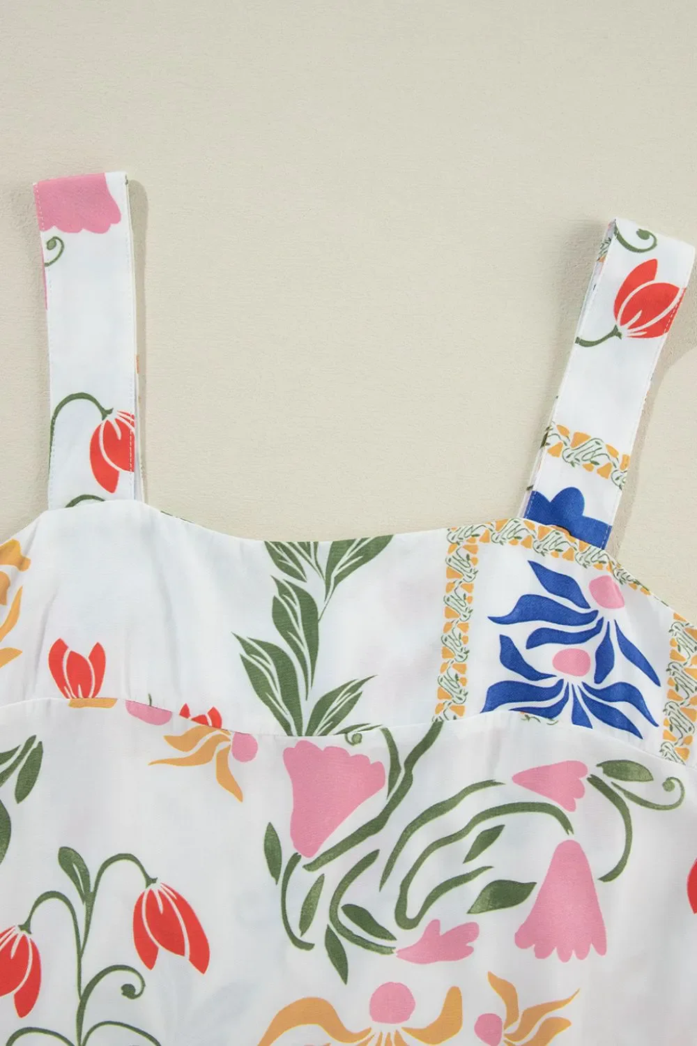 Printed Square Neck Top and Pants Set - Image 7