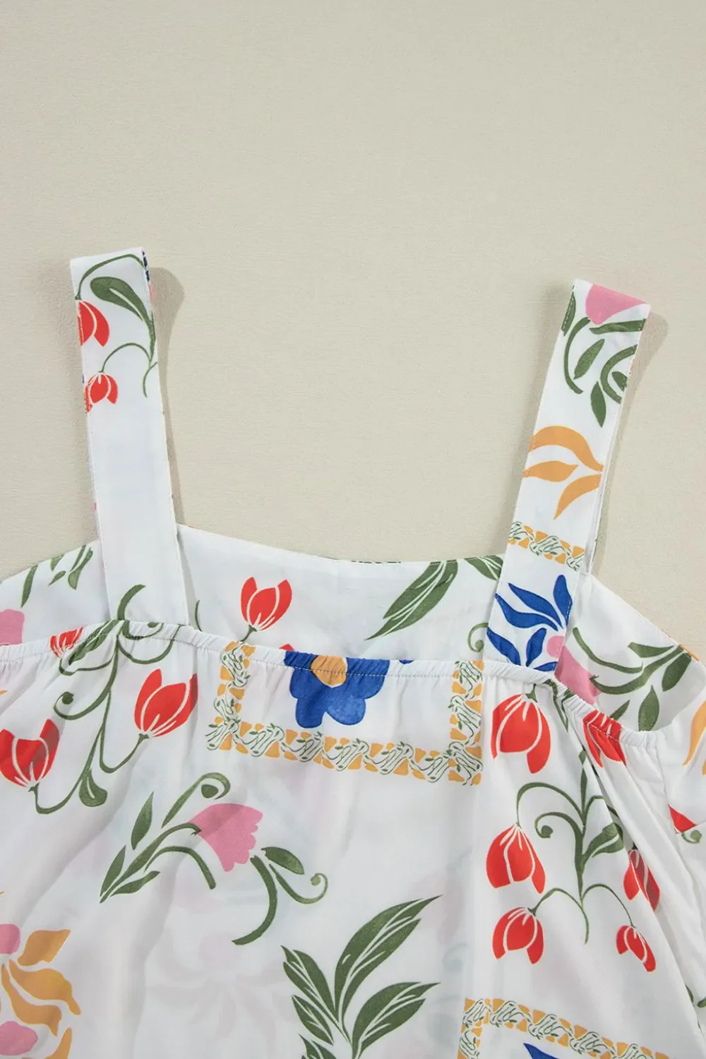 Printed Square Neck Top and Pants Set - Image 8