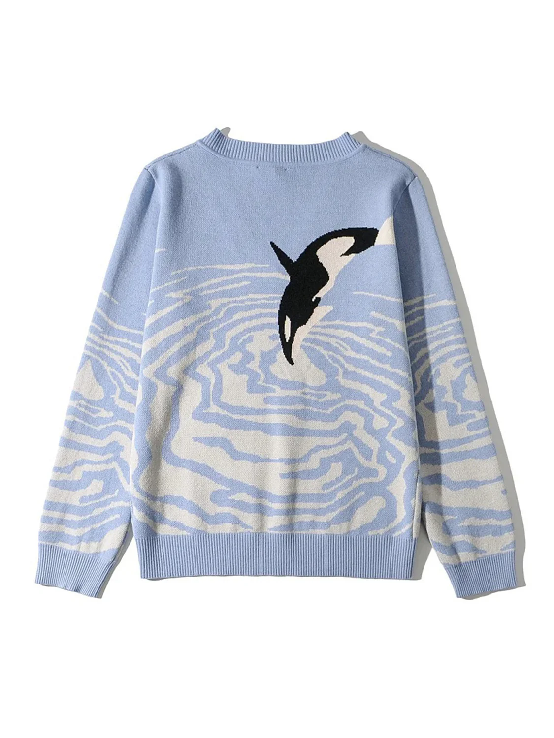 Printed V-Neck Long Sleeve Sweater - Image 2
