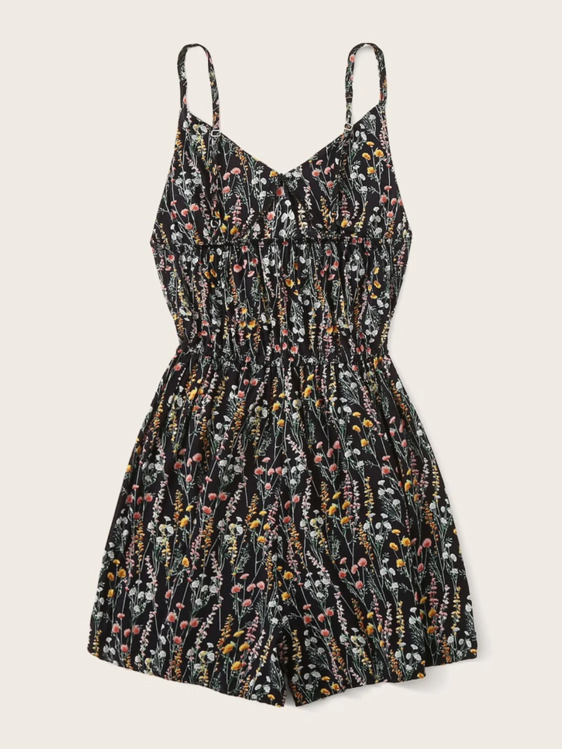 Printed V-Neck Spaghetti Strap Romper - Image 2