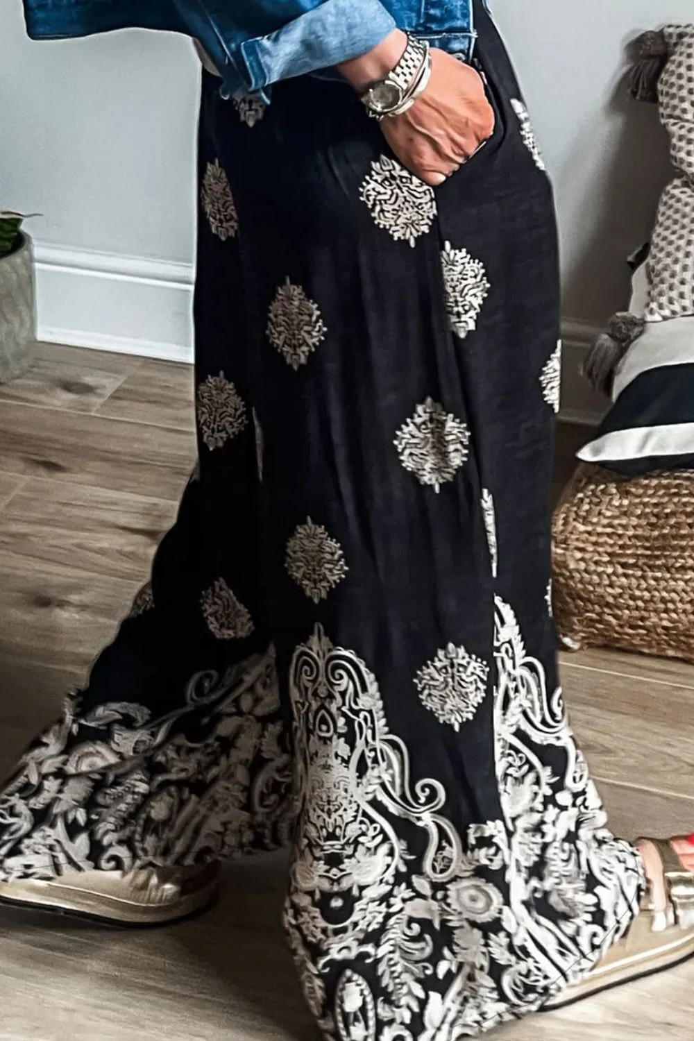 Printed Wide Leg Pants - Image 2