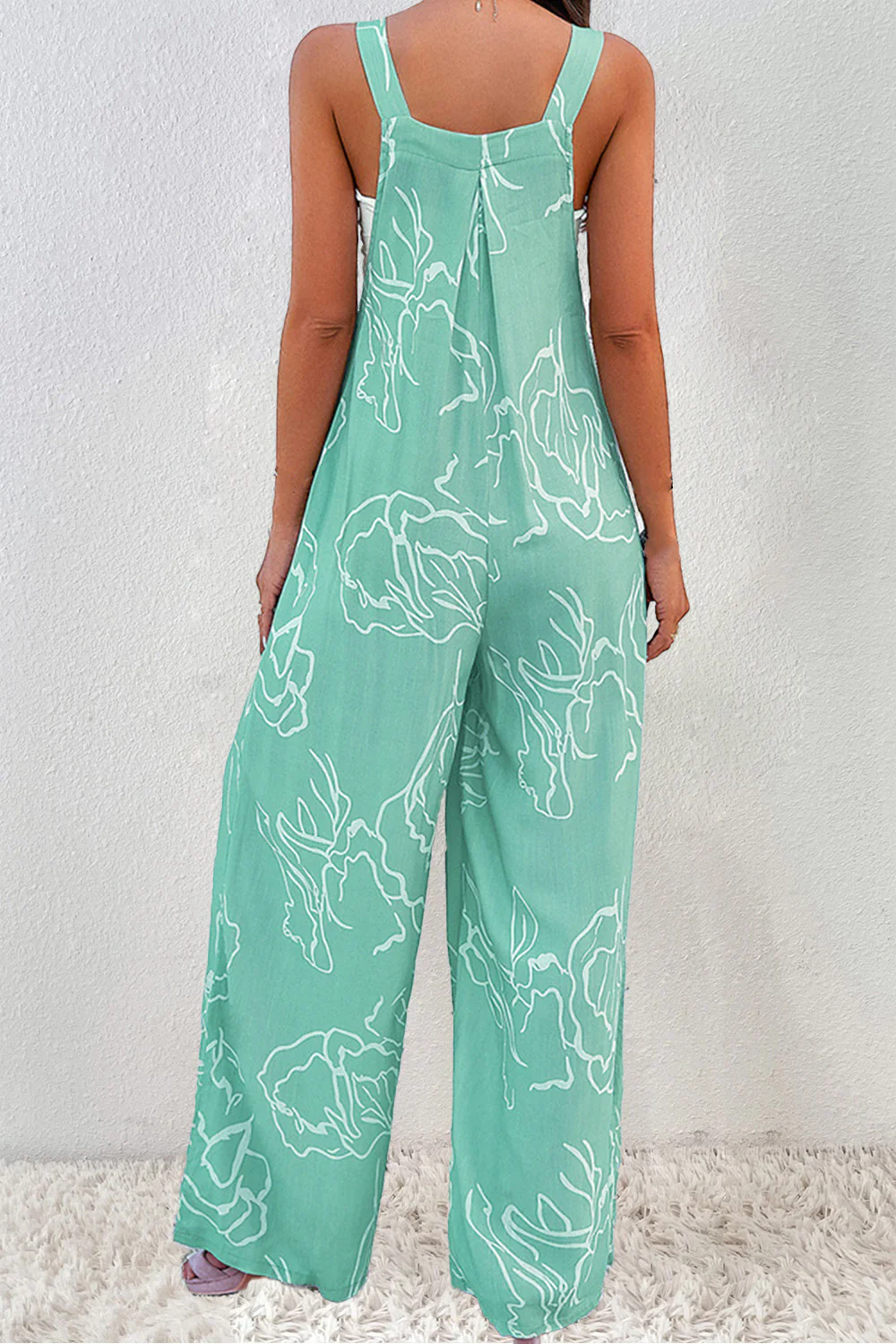 Printed Wide Strap Jumpsuit - Image 3