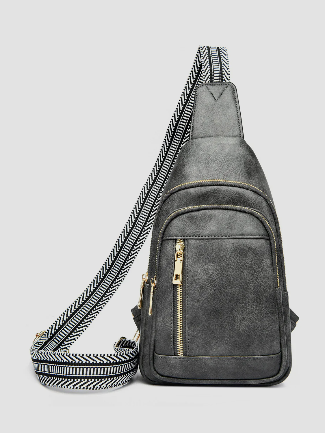 PU Leather Adjustable Strap Crossbody Bag - Image 3