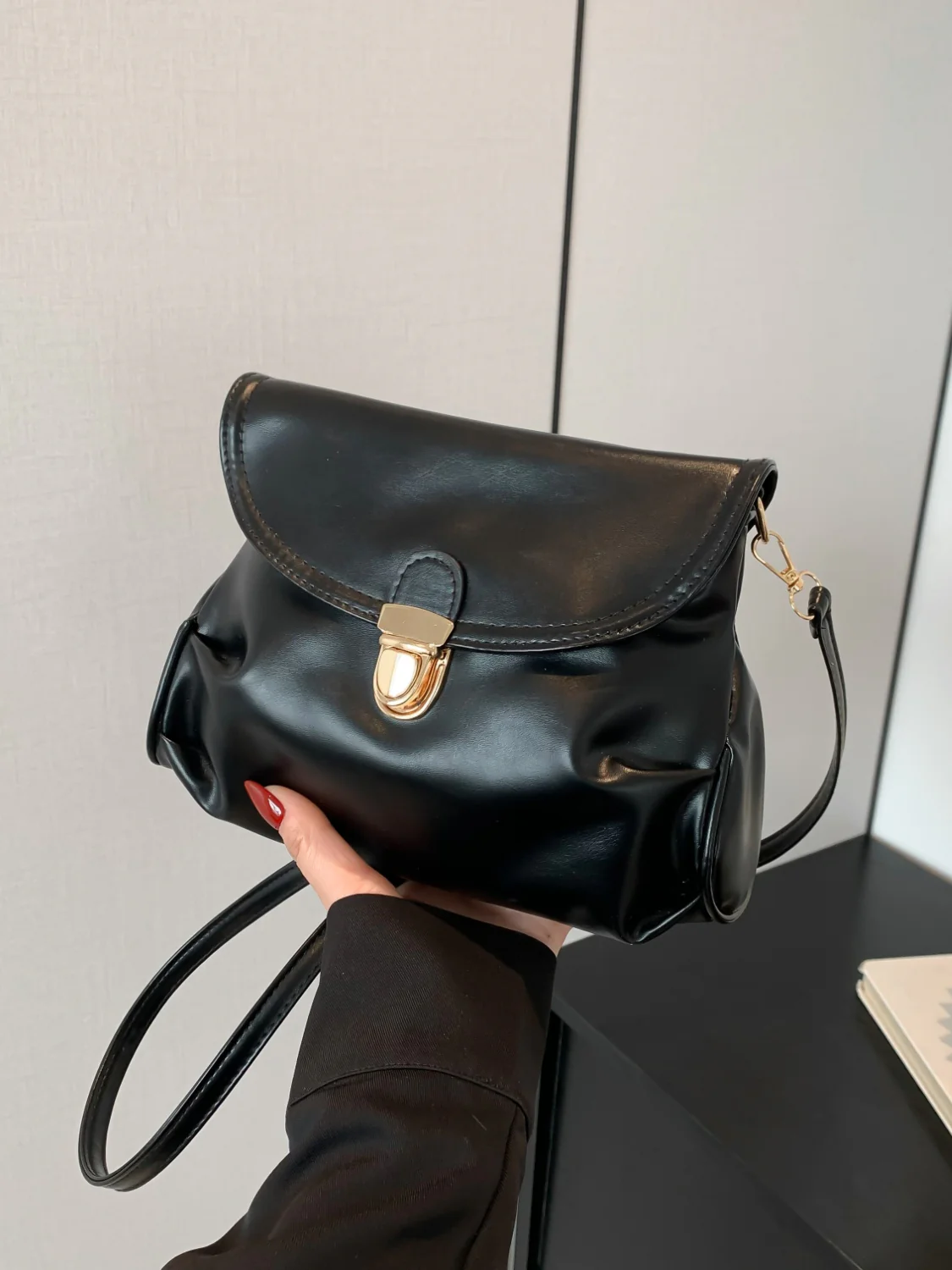 PU Leather Adjustable Strap Crossbody Bag - Image 10