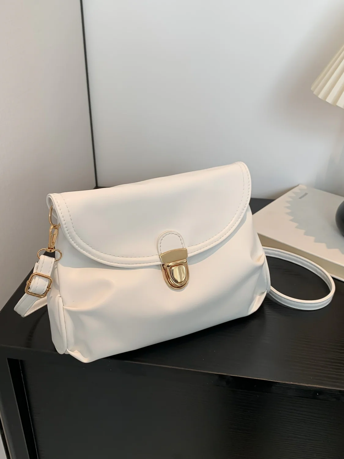 PU Leather Adjustable Strap Crossbody Bag - Image 13