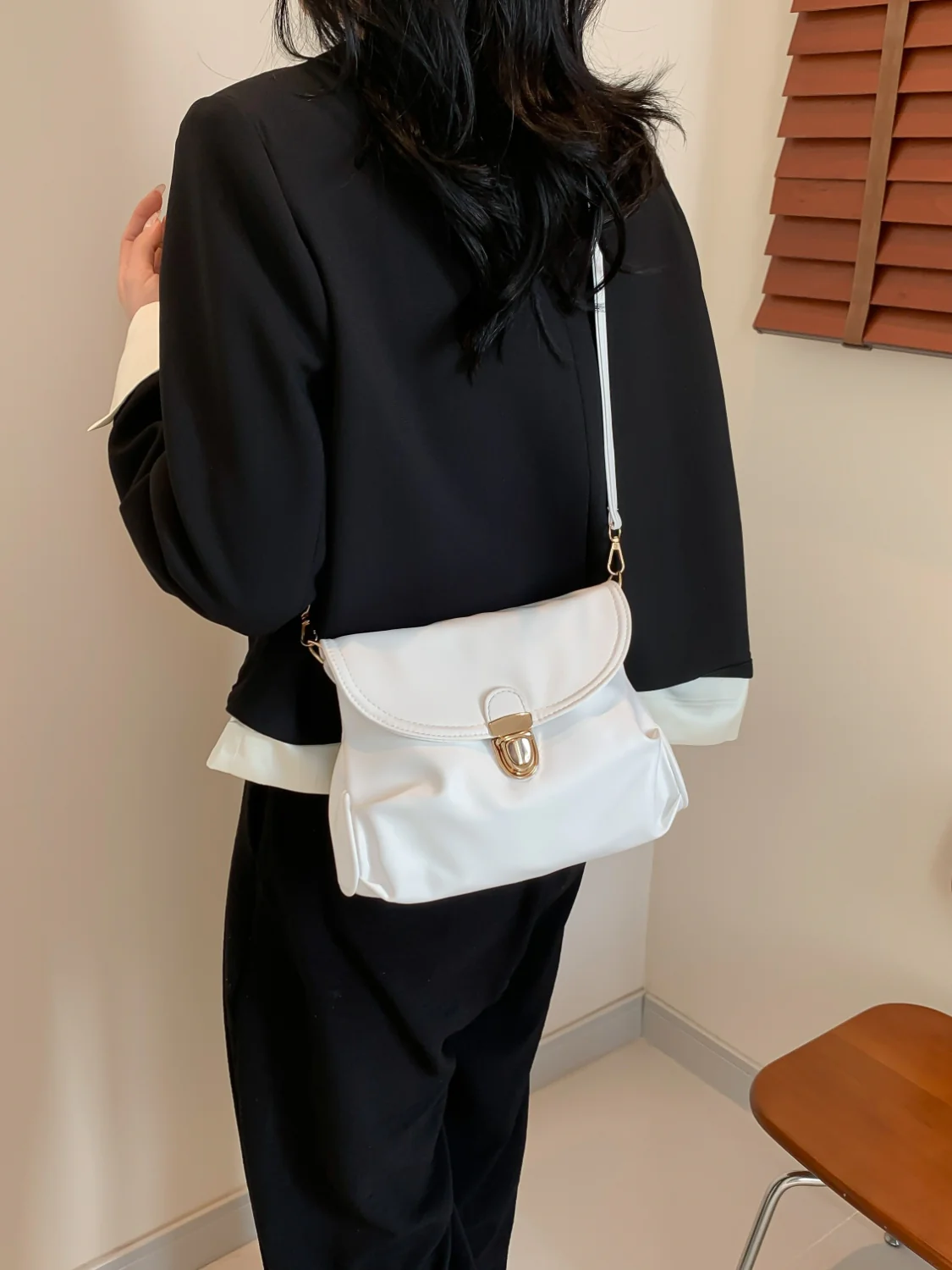 PU Leather Adjustable Strap Crossbody Bag - Image 14