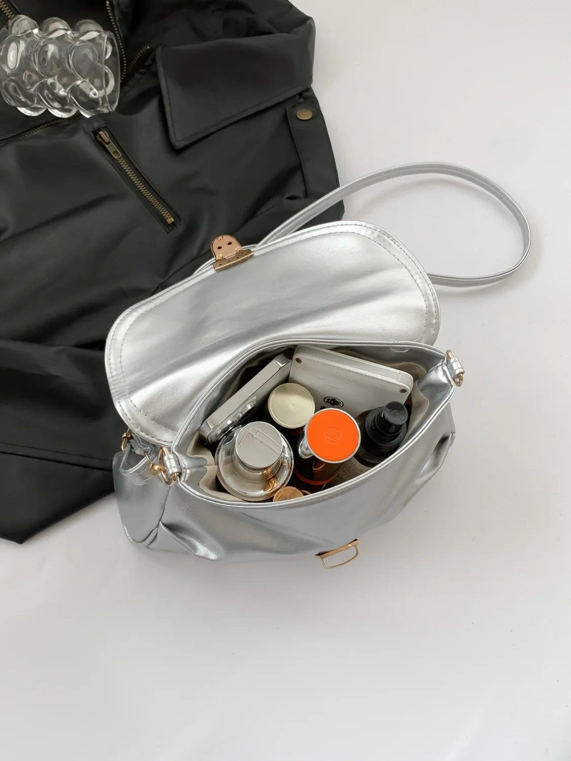 PU Leather Adjustable Strap Crossbody Bag - Image 2