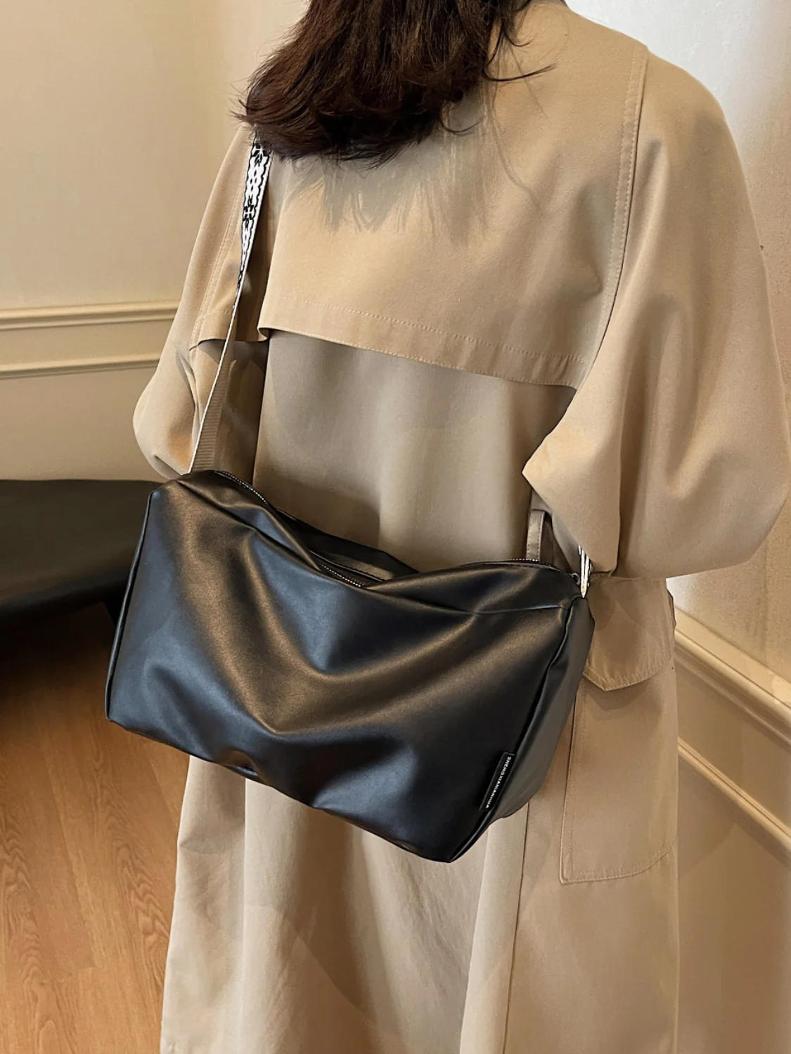 PU Leather Adjustable Strap Crossbody Bag - Image 18