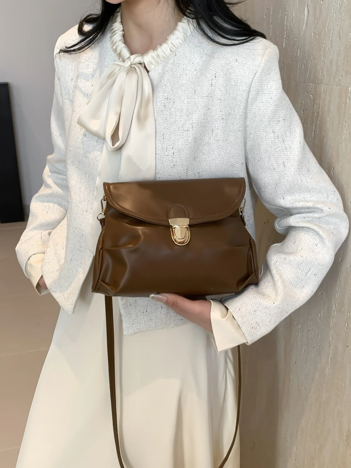 PU Leather Adjustable Strap Crossbody Bag - Image 7