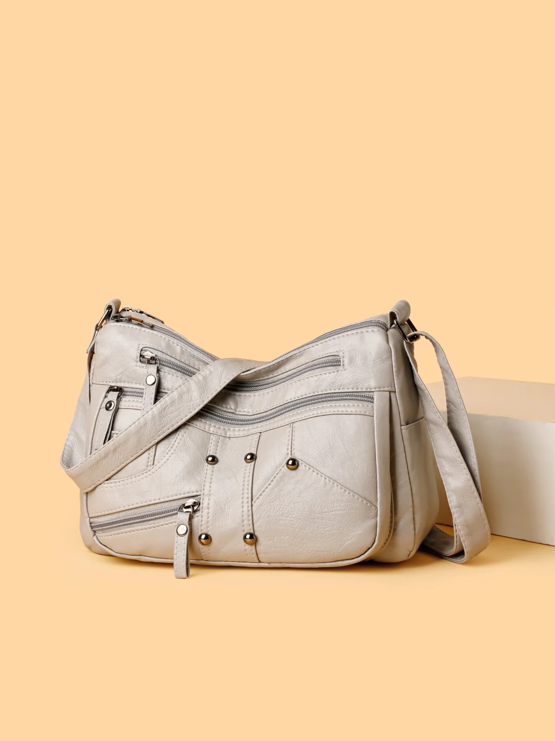 PU Leather Adjustable Strap Shoulder Bag - Image 12