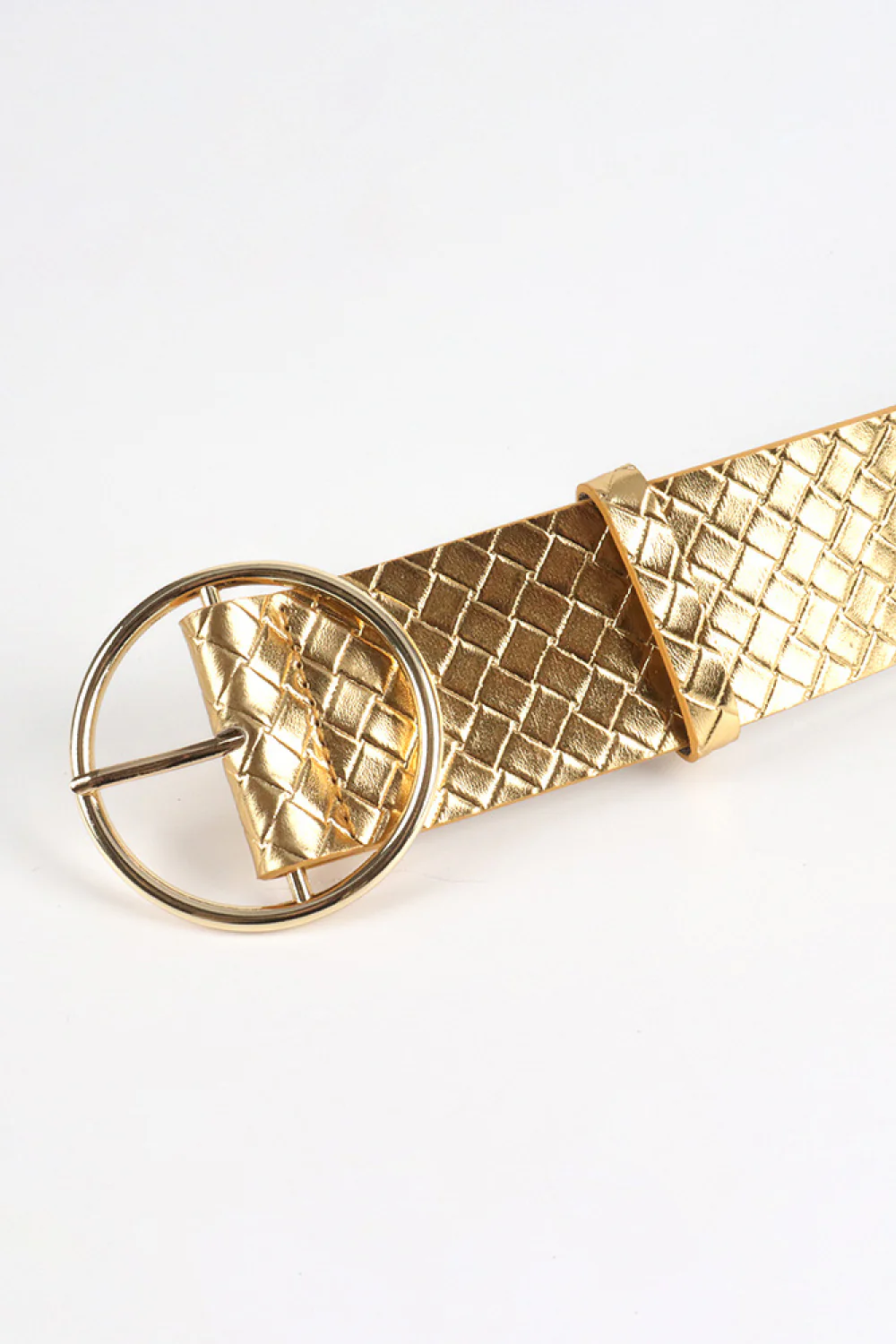 PU Leather Circle Shape Buckle Belt - Image 3