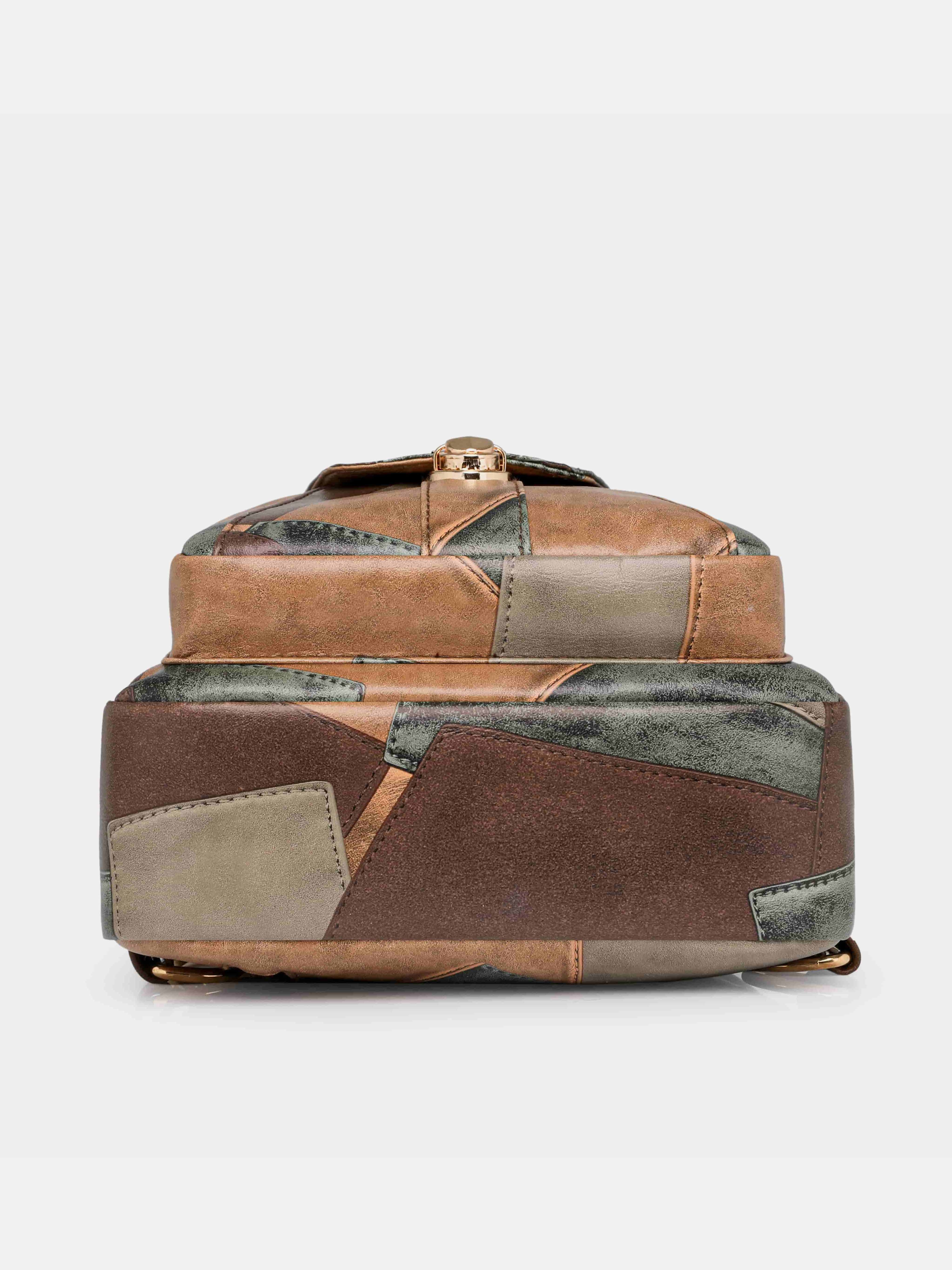 PU Leather Color Block Crossbody Bag - Image 2