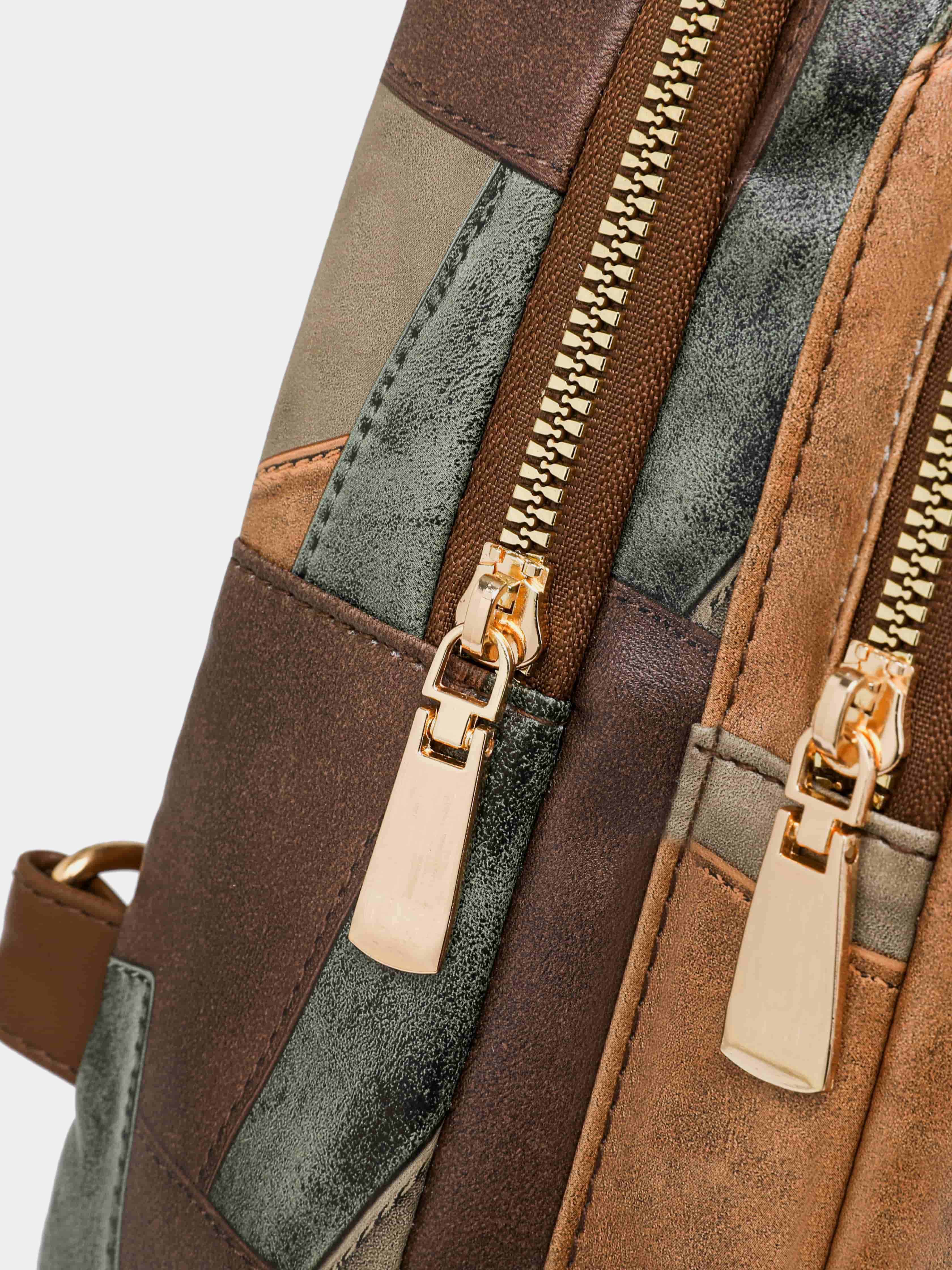 PU Leather Color Block Crossbody Bag - Image 4