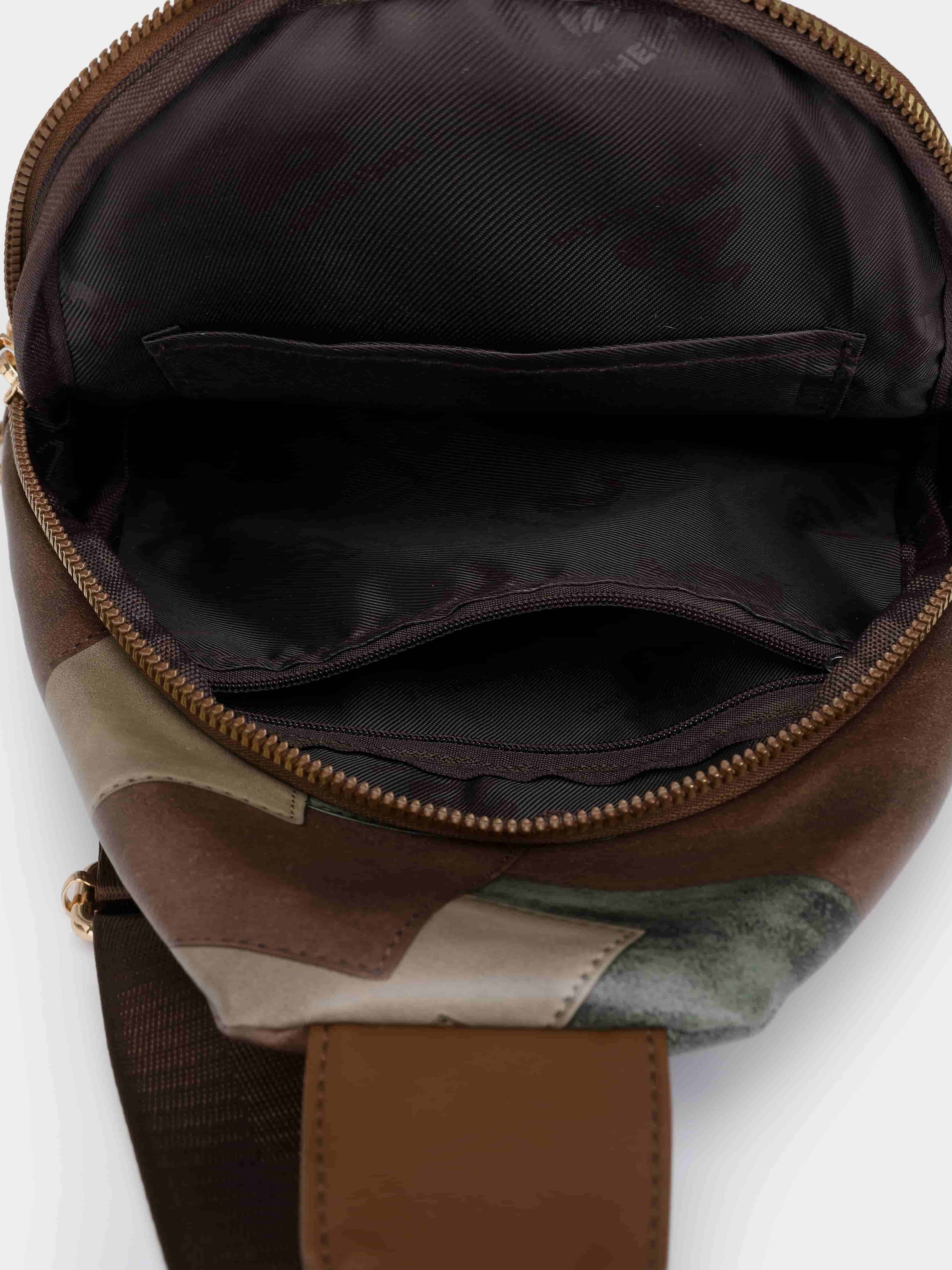 PU Leather Color Block Crossbody Bag - Image 5