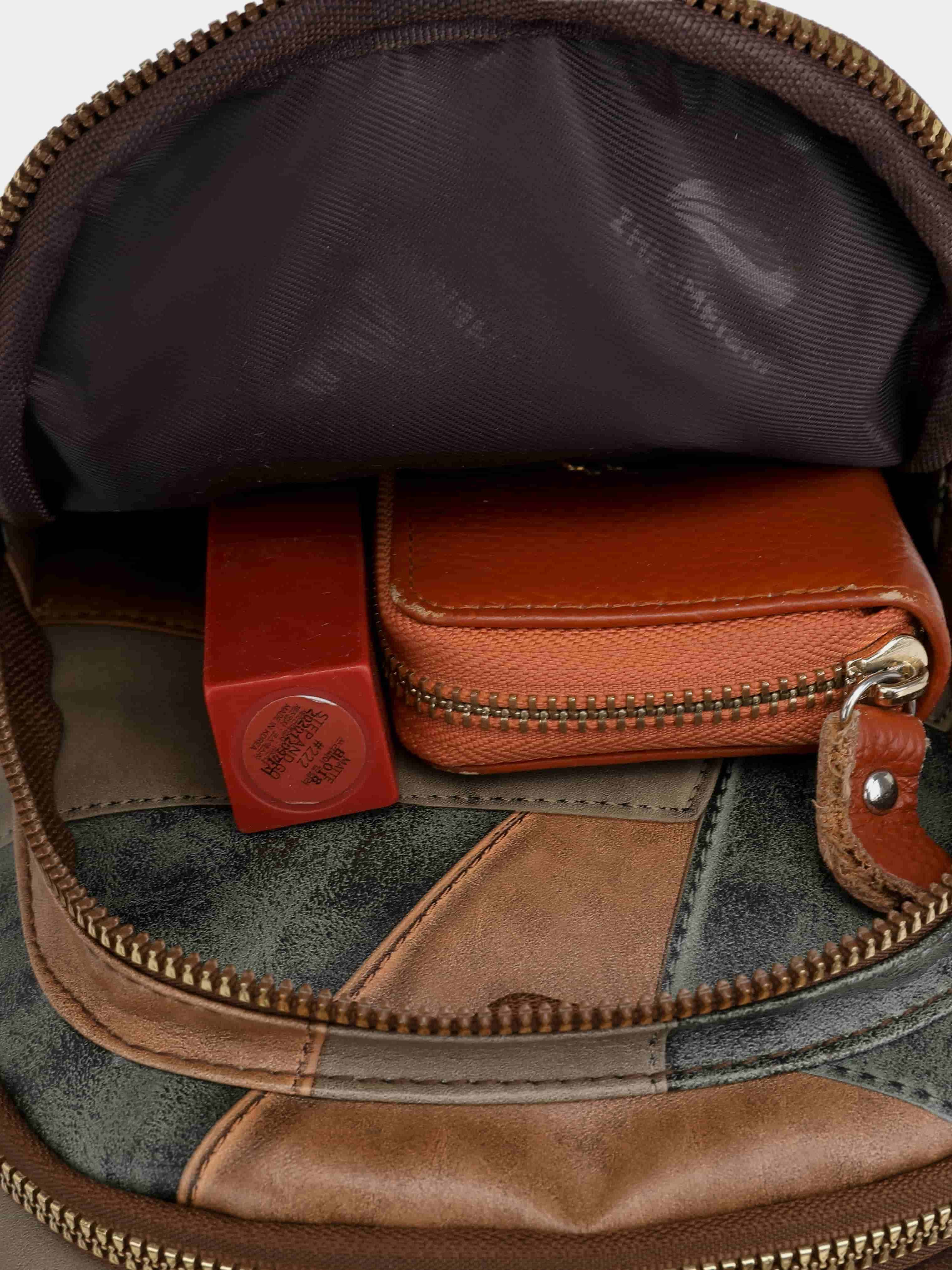 PU Leather Color Block Crossbody Bag - Image 6